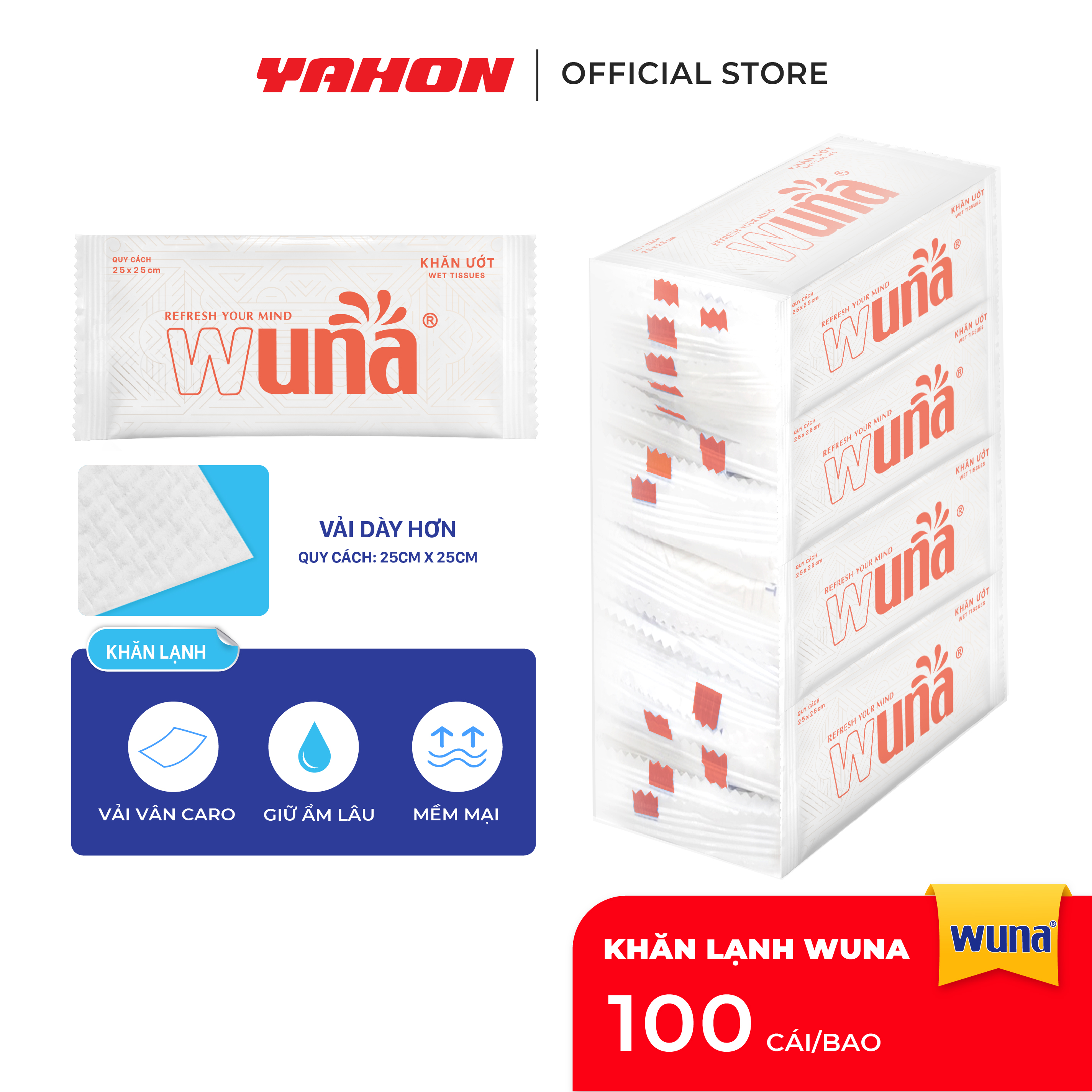 Combo Bao Khăn Ướt SS WUNA 100 Cái/Bao