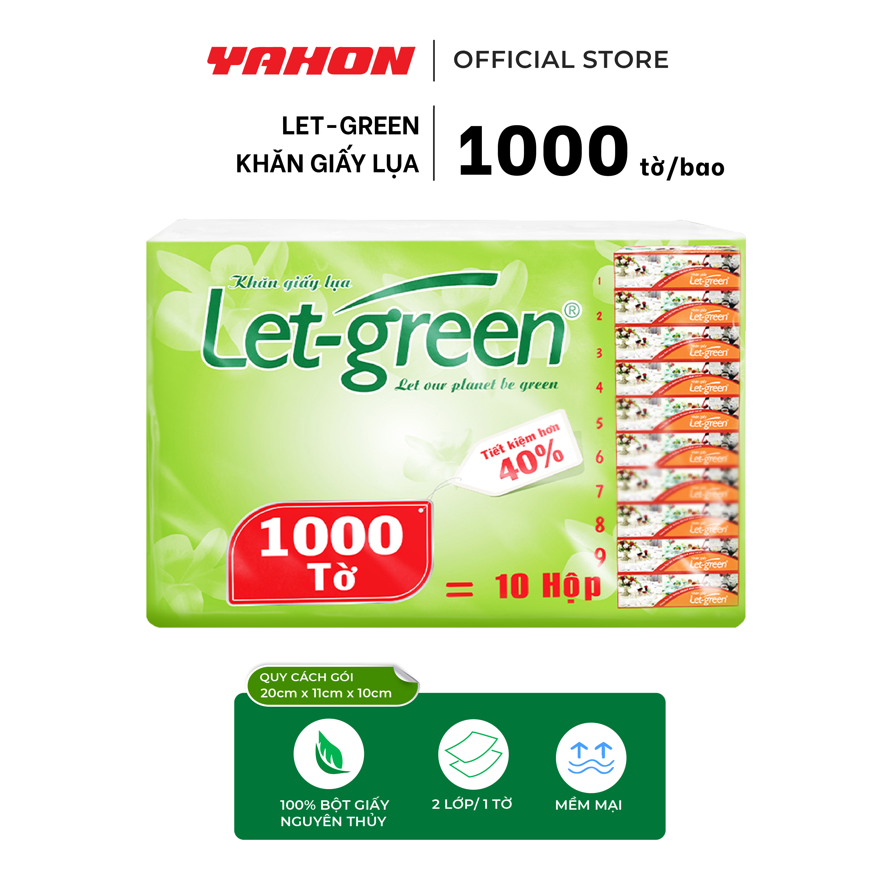 Giấy Bổ Sung Đa Năng Vệ Sinh LET-GREEN 1000 Tờ/Bao