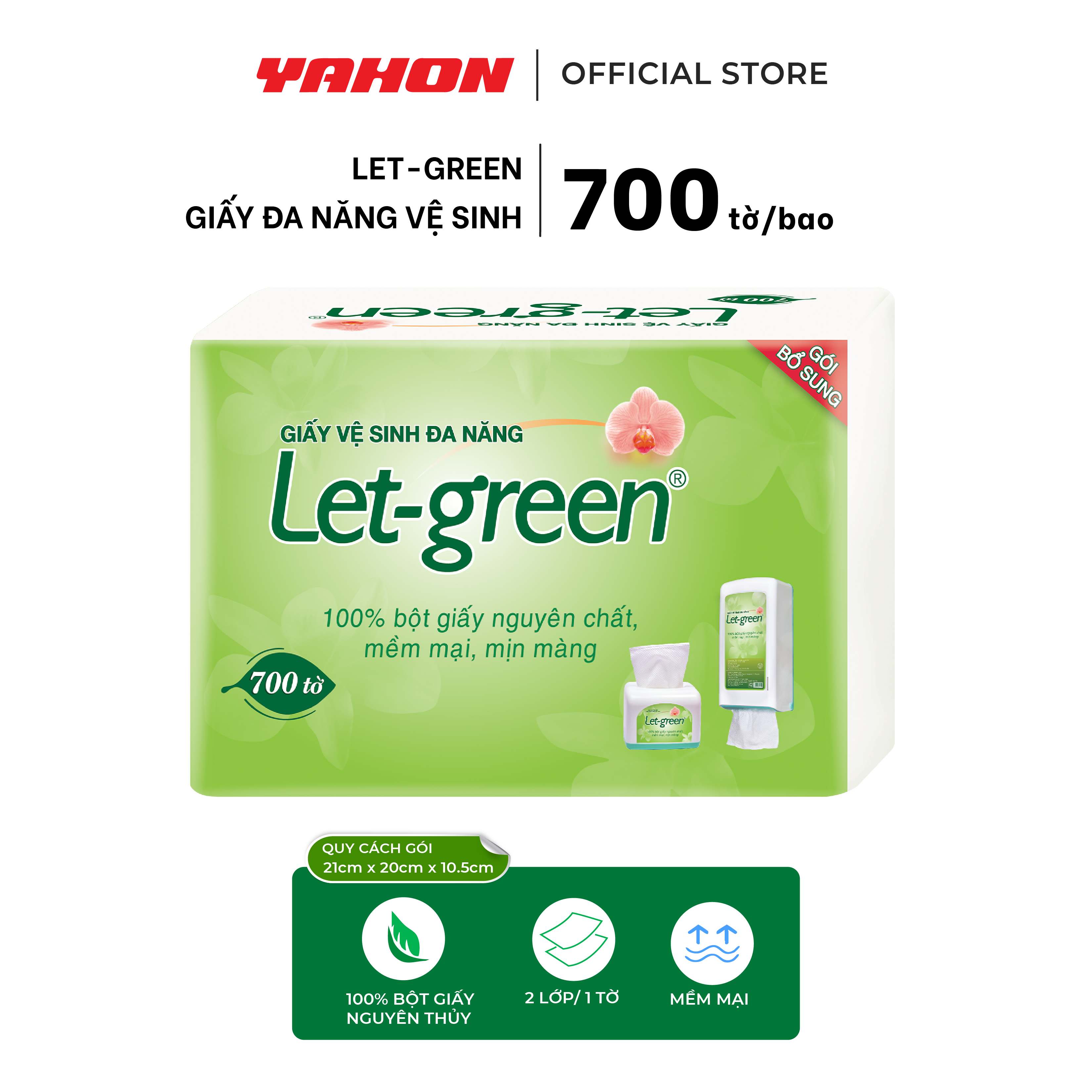 Giấy Bổ Sung Đa Năng Vệ Sinh LET-GREEN 700 Tờ/Bao